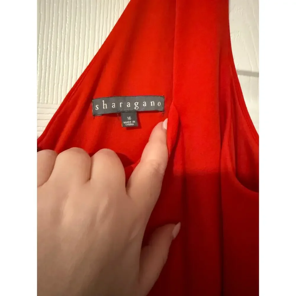 Sharagano Red Dress size 16 - Picture 4 of 5